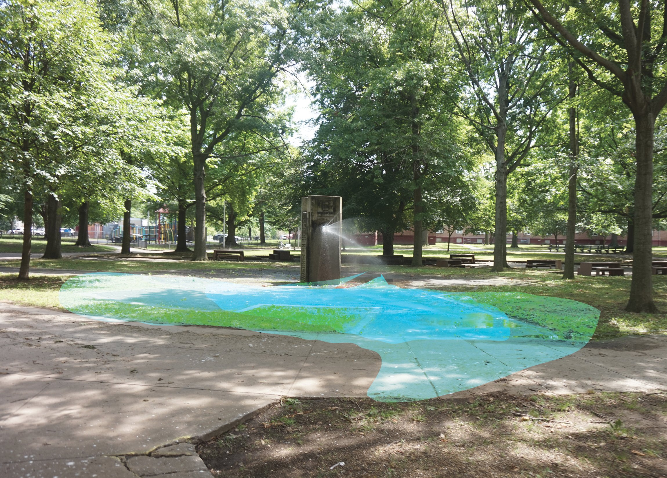 Flooding anticipated near spray showers, worsening flooding